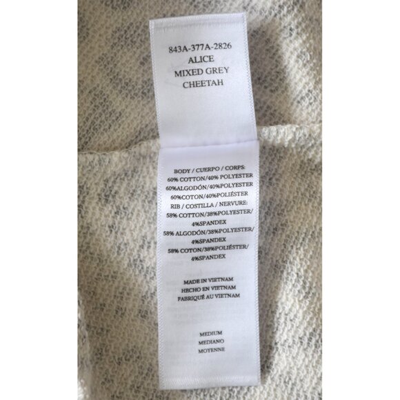 RAILS NWT ALICE COTTON BLEND MIXED GREY CHEETAH SWEATSHIRT. SIZE M - Picture 10 of 11